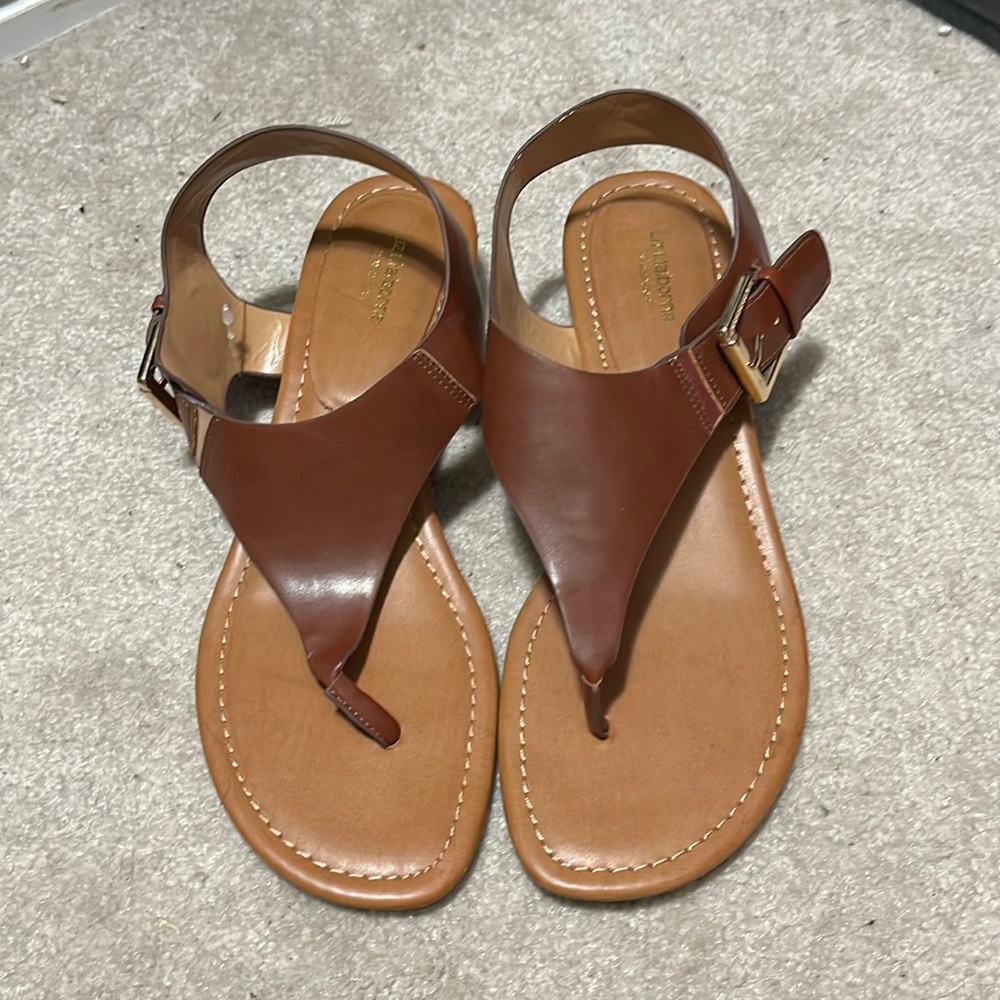 Brown Thong Pump Sandals